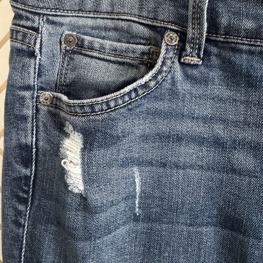 lily skinny straight distressed medium wash jeans whiskered faded 29 by level 99 - Picture 5 of 12